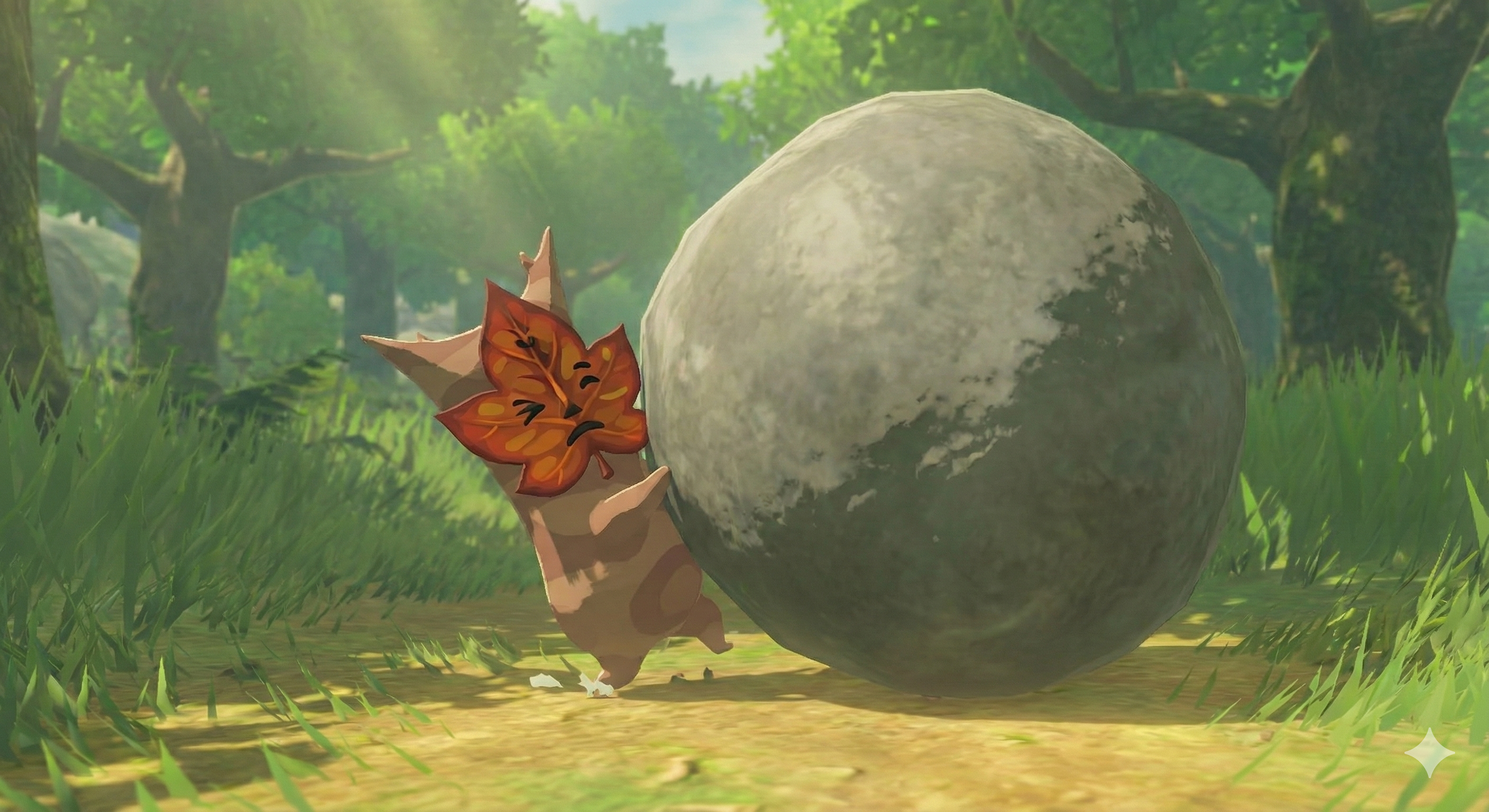 Korok pushing rock